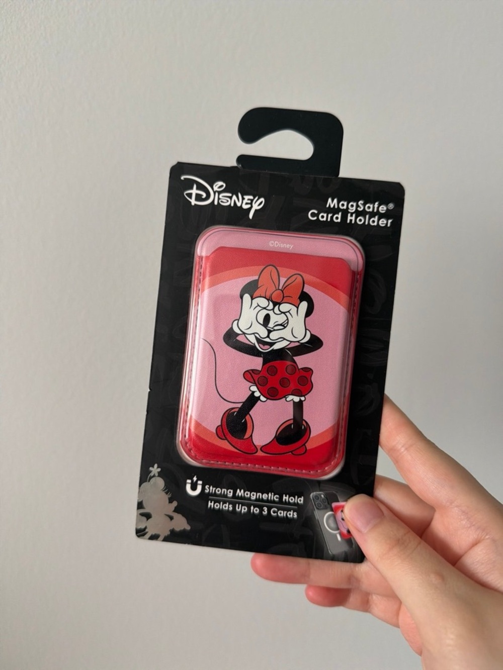 Disney Minnie Mouse MagSafe Card Holder - Red & Pink NWT